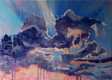 Sky, skyscape painting, gift idea Peinture intitulée "Sky, skyscape paint…" par Mary Grinkevich, Œuvre d'art originale, Huile Monté sur Châssis