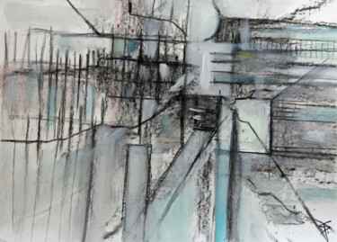 Drawing titled "Le Chemin" by Sylvie Penet, Original Artwork, Charcoal