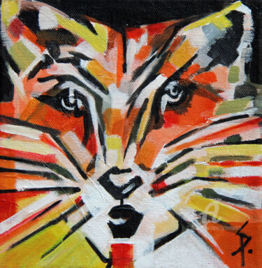Pintura intitulada "Fox" por Sylvie Penet, Obras de arte originais, Acrílico