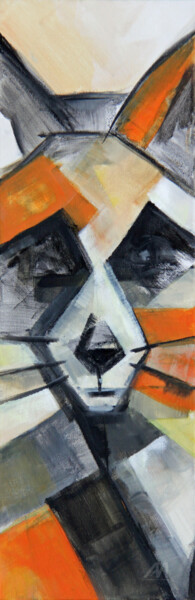 MrRedFox Peinture intitulée "MrRedFox" par Sylvie Penet, Œuvre d'art originale, Acrylique Monté sur Châssis en bois