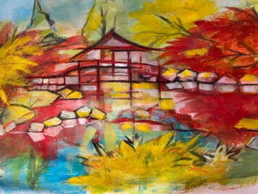 Pintura titulada "Jardin suspendu" por Sylvie Penet, Obra de arte original, Acrílico