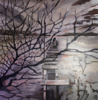 Peinture intitulée "La rêveuse du Lac" par Sylvie Penet, Œuvre d'art originale, Acrylique
