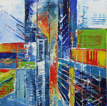Malerei mit dem Titel "Plongée urbaine" von Sylvie Penet, Original-Kunstwerk, Acryl