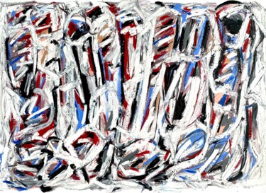 Schilderij getiteld "Primitive" door Greg Bryce, Origineel Kunstwerk, Olie