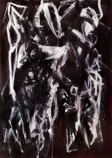 Schilderij getiteld "The Ache" door Greg Bryce, Origineel Kunstwerk, Olie Gemonteerd op Frame voor houten brancard