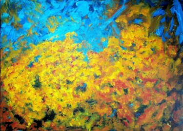 Painting titled "Blue and yellow, nu…" by Greg Grefenstette, Original Artwork, Acrylic