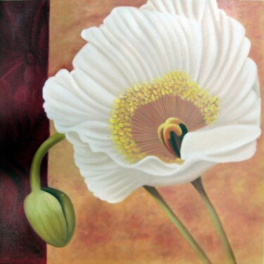 Картина под названием "Realism Flower 012" - Greg Leander, Подлинное произведение искусства, Масло Установлен на Деревянная…