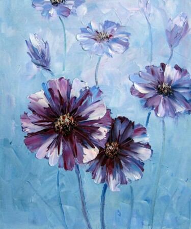 Картина под названием "Flower Decor 105" - Greg Leander, Подлинное произведение искусства, Масло Установлен на Деревянная ра…