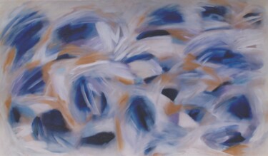 Painting titled "Blue Cascade" by Gregg Simpson, Original Artwork, Acrylic Mounted on Wood Stretcher frame