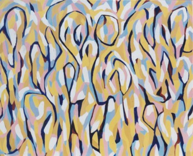 Картина под названием "Figure Frieze" - Gregg Simpson, Подлинное произведение искусства, Акрил Установлен на Деревянная рама…