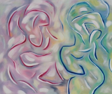 제목이 "Fertility Dancers"인 미술작품 Gregg Simpson로, 원작, 기름 나무 들것 프레임에 장착됨