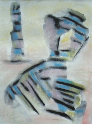Картина под названием "Personnage and Totem" - Gregg Simpson, Подлинное произведение искусства, Масло