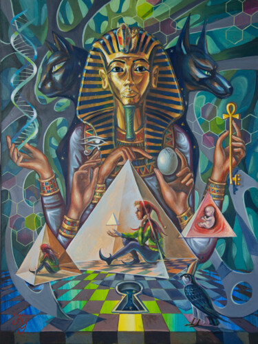 Peinture intitulée "Piramids" par Greg Known, Œuvre d'art originale, Huile
