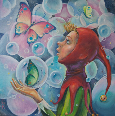 Painting titled "Magic world" by Greg Known, Original Artwork, Oil
