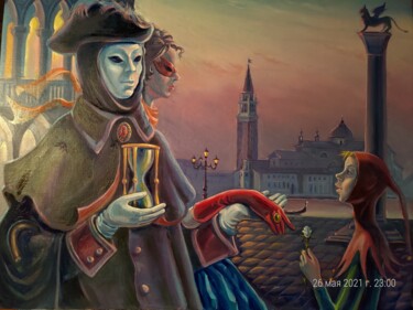 Painting titled "Evening in Venice" by Greg Known, Original Artwork, Oil