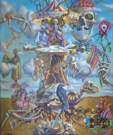 Malerei mit dem Titel "Elusive Time" von Greg Known, Original-Kunstwerk, Öl