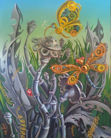 CyberLandscape Peinture intitulée "CyberLandscape" par Greg Known, Œuvre d'art originale, Huile