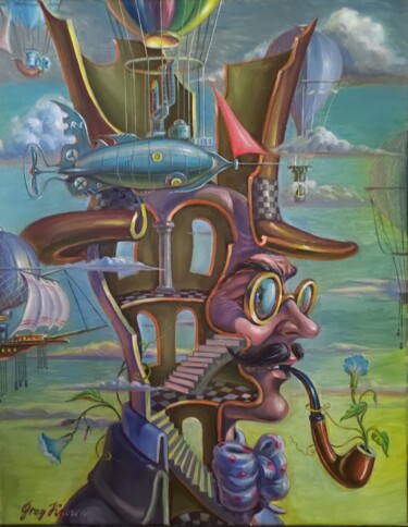 Against the wind Peinture intitulée "Against the wind" par Greg Known, Œuvre d'art originale, Huile