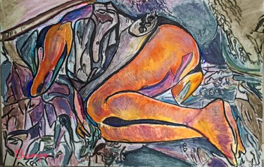 Ζωγραφική με τίτλο "La  bonne sieste" από Grégoire Koboyan (Cricorps), Αυθεντικά έργα τέχνης, Λάδι