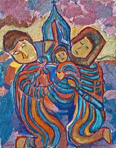 Peinture intitulée "Un enfant séparé" par Grégoire Koboyan (Cricorps), Œuvre d'art originale, Huile