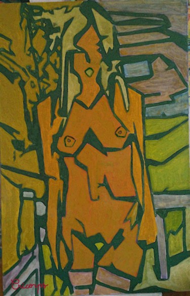 Painting titled "féminité" by Grégoire Koboyan (Cricorps), Original Artwork, Oil