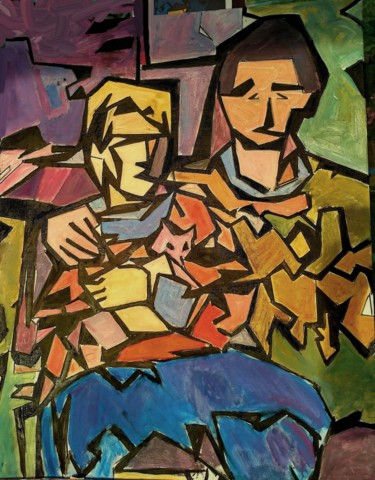 Malerei mit dem Titel "Ensemble" von Grégoire Koboyan (Cricorps), Original-Kunstwerk, Öl