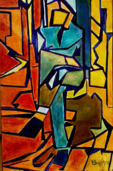 Malerei mit dem Titel "Gaya assise" von Grégoire Koboyan (Cricorps), Original-Kunstwerk, Öl