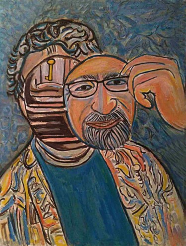 Peinture intitulée "J'ôte mon masque un…" par Grégoire Koboyan (Cricorps), Œuvre d'art originale, Huile