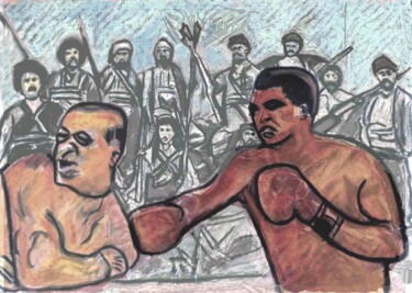"Mohamed Ali vs R.T.…" başlıklı Tablo Grégoire Koboyan (Cricorps) tarafından, Orijinal sanat, Petrol