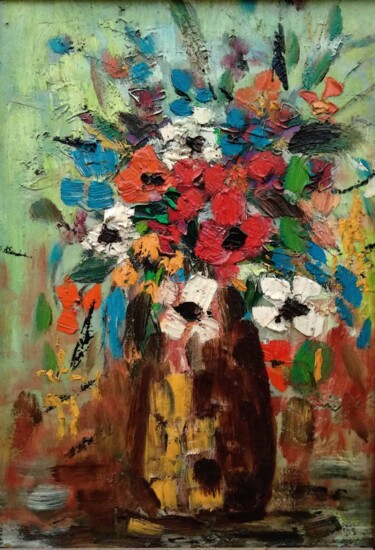 Peinture intitulée "Bouquet de fleurs" par Grégoire Koboyan (Cricorps), Œuvre d'art originale, Huile
