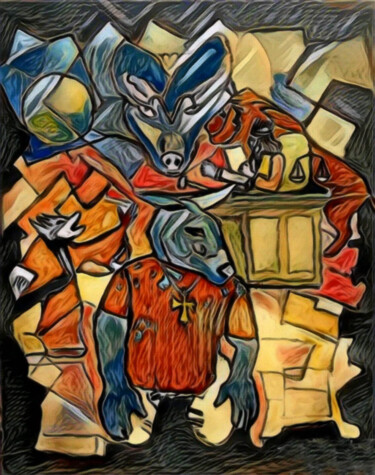Peinture intitulée "Les animaux malades…" par Grégoire Koboyan (Cricorps), Œuvre d'art originale, Huile