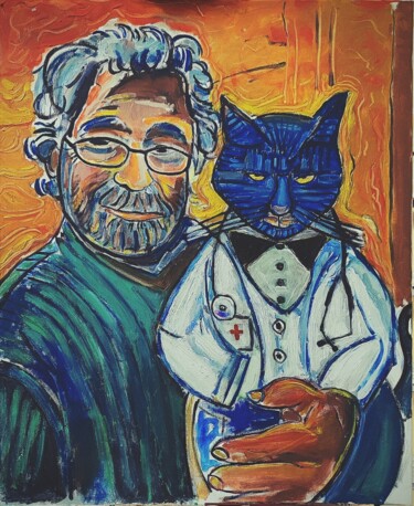 Картина под названием "Docteur Manoug" - Grégoire Koboyan (Cricorps), Подлинное произведение искусства, Масло
