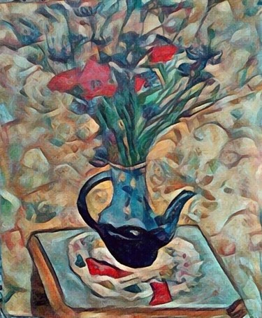 Peinture intitulée "Bleuets et coquelic…" par Grégoire Koboyan (Cricorps), Œuvre d'art originale, Huile