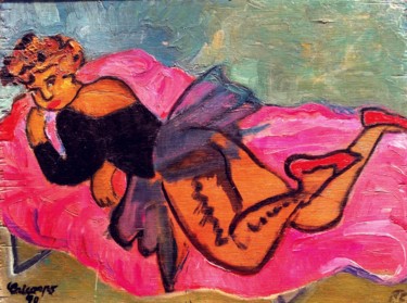 Peinture intitulée "kéa au tutu 1991" par Grégoire Koboyan (Cricorps), Œuvre d'art originale, Huile