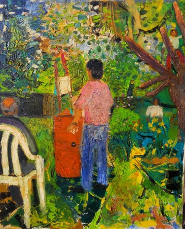 Peinture intitulée "chez mon-père dans…" par Grégoire Koboyan (Cricorps), Œuvre d'art originale, Huile