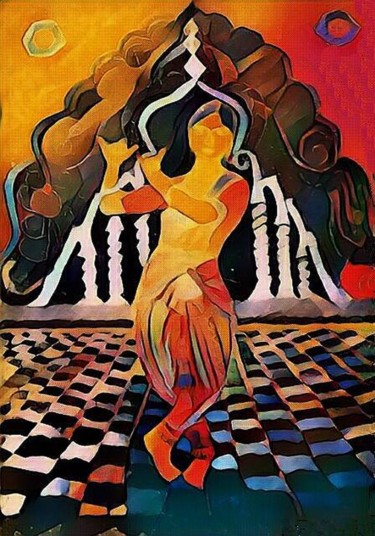 Painting titled "danseuse indienne 1…" by Grégoire Koboyan (Cricorps), Original Artwork, Oil