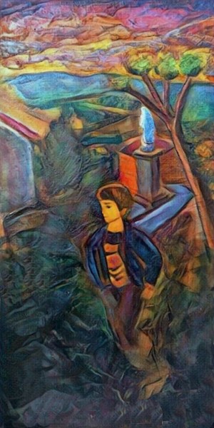 Peinture intitulée "Oskian à Bellegarde…" par Grégoire Koboyan (Cricorps), Œuvre d'art originale, Huile
