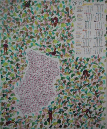 Painting titled "2601-Muguet-Tchad" by Grégoire Koutsandréou, Original Artwork, Acrylic