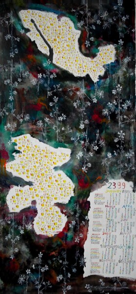 Schilderij getiteld "Calendrier 2399 Mau…" door Grégoire Koutsandréou, Origineel Kunstwerk, Acryl