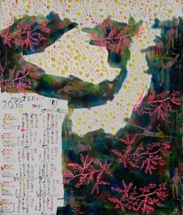Malerei mit dem Titel "2056 -B Acacia prui…" von Grégoire Koutsandréou, Original-Kunstwerk, Acryl Auf Keilrahmen aus Holz mo…