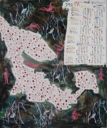 Painting titled "2169-B Acacia filip…" by Grégoire Koutsandréou, Original Artwork, Acrylic Mounted on Wood Stretcher frame