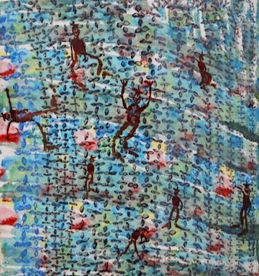 Malerei mit dem Titel "Chemin trèfles" von Grégoire Koutsandréou, Original-Kunstwerk, Acryl