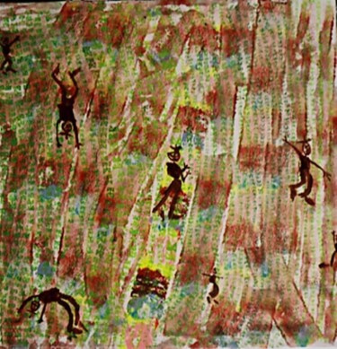 Painting titled "Chemin  crucifères" by Grégoire Koutsandréou, Original Artwork, Acrylic