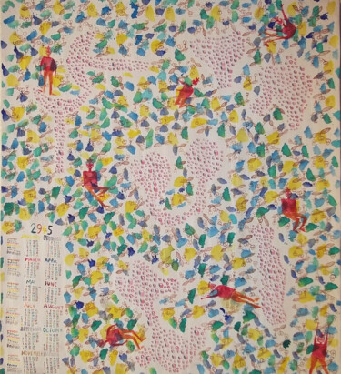 Pintura intitulada "Togo  Calendrier 29…" por Grégoire Koutsandréou, Obras de arte originais, Acrílico