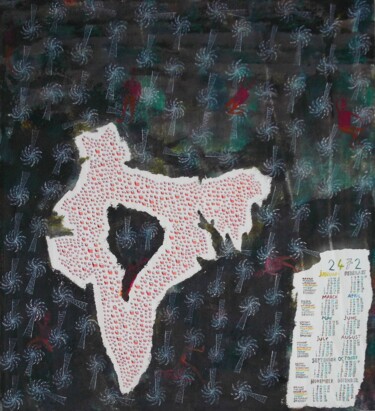 Painting titled "Inde -Calendrier 24…" by Grégoire Koutsandréou, Original Artwork, Acrylic