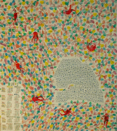Peinture intitulée "Sénégal -Calendrier…" par Grégoire Koutsandréou, Œuvre d'art originale, Acrylique