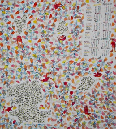 Peinture intitulée "Calendrier 2613 -Fi…" par Grégoire Koutsandréou, Œuvre d'art originale, Acrylique