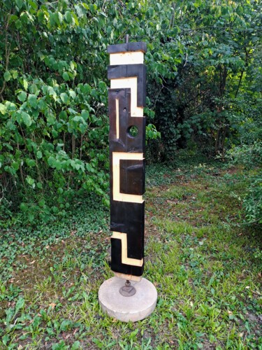 Skulptur mit dem Titel "Parti pris" von Gregör Hosjan, Original-Kunstwerk, Holz