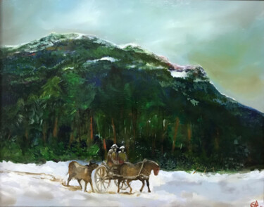 Pittura intitolato "Appalachian winter" da Gregory Anoufriev, Opera d'arte originale, Olio