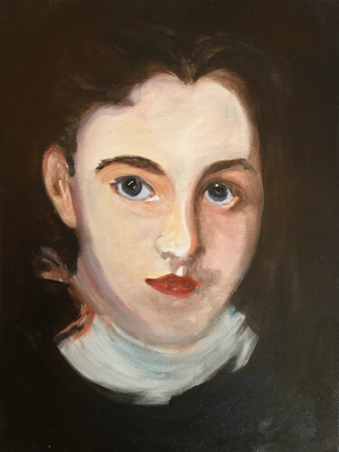Painting titled "A Girl" by Gregory Anoufriev, Original Artwork, Oil